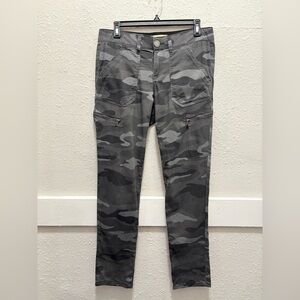 Democracy Ab Technology Grey Camo Zipper Cargo Side Pockets Skinny Pants Size 6